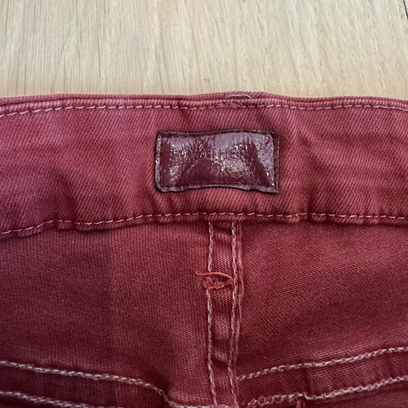 MOTHER The Looker Burgundy Jeans Distressed Denim Size 32 - Picture 3 of 7